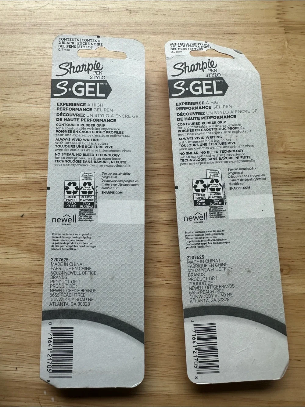 S-Gel Black Gel Pens - 2 Packs of 2 pens (color gun metal Barrel)
